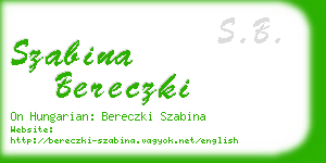 szabina bereczki business card